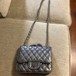 Silver Gray Purse Crossbody/Shoulder